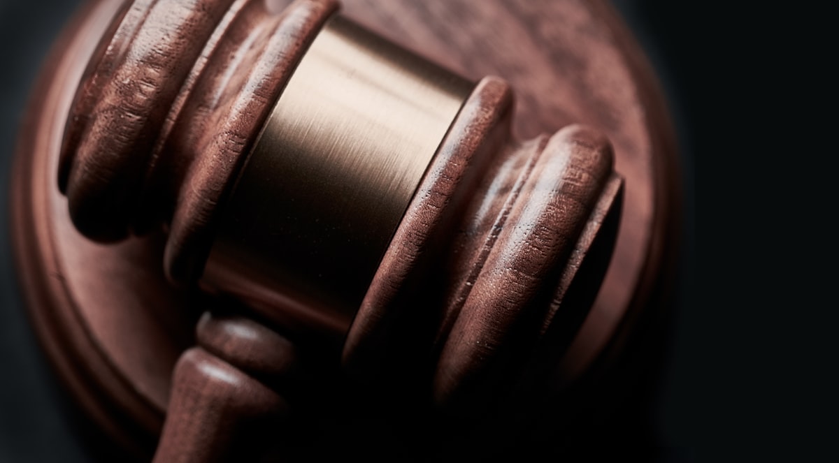 Wooden gavel, close-up